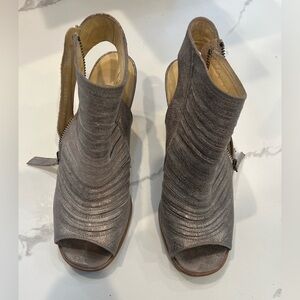 Paul Green Elegant Gray Peep-Toe Ankle Boots - UK 5.5 / US 7.5